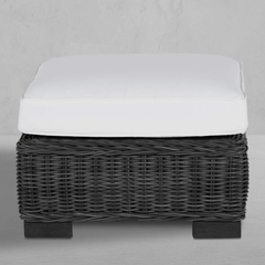 Malibu Outdoor Wicker Ottoman - Slate Gray - Our Boat House