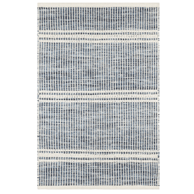 Malta Handwoven Wool Rug - Blue & Ivory - Our Boat House