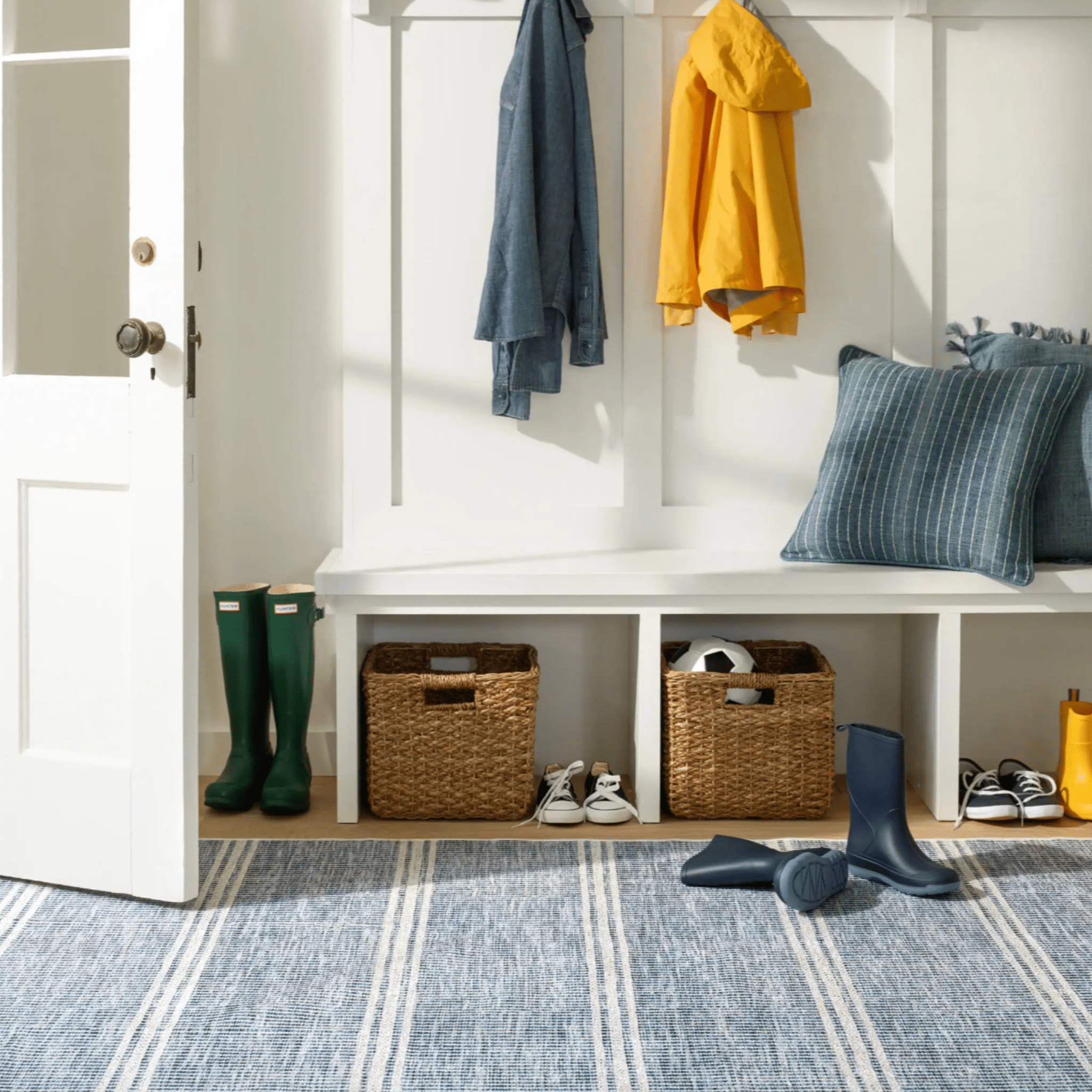 Malta Machine Washable Rug - Blue - Our Boat House