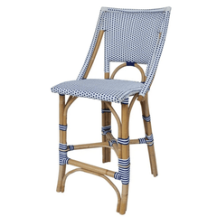 Marbella Bistro Counter Stool - White & Navy - Our Boat House