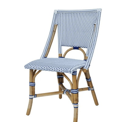 Marbella Dining Side Chair White & Navy - Set of 2 - Our Boat House