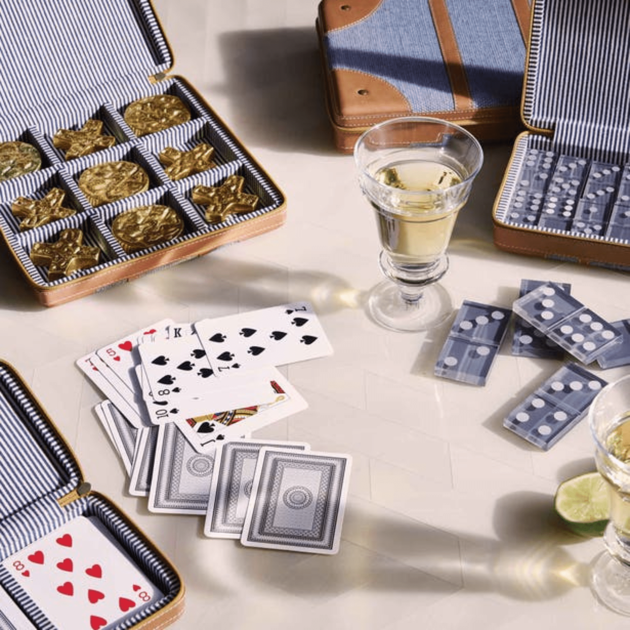 Marlow Leather & Jute Tic - Tac - Toe Set - Our Boat House
