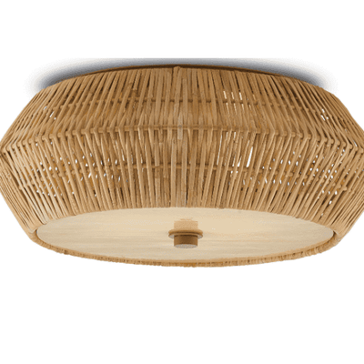Marseille Rattan Flush Mount Pendant - Our Boat House