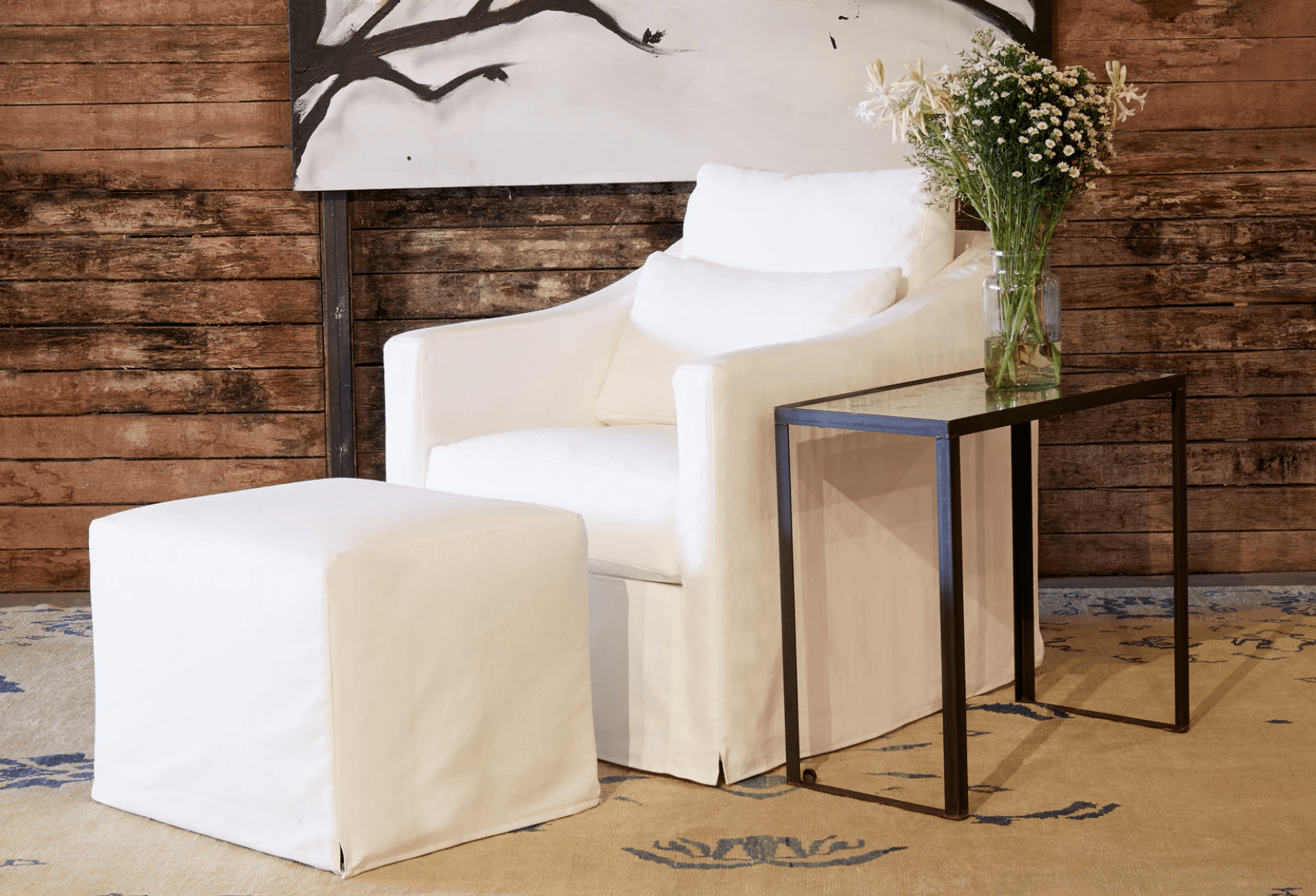 Maui Deluxe 30in Slipcovered Swivel Glider - coastal inspired home furnishing lifestyle
