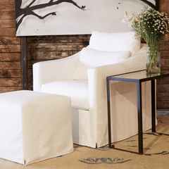 Maui Deluxe 30in Slipcovered Swivel Glider - coastal inspired home furnishing lifestyle