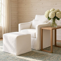 Maui Deluxe Slipcovered Ottoman - Our Boat House