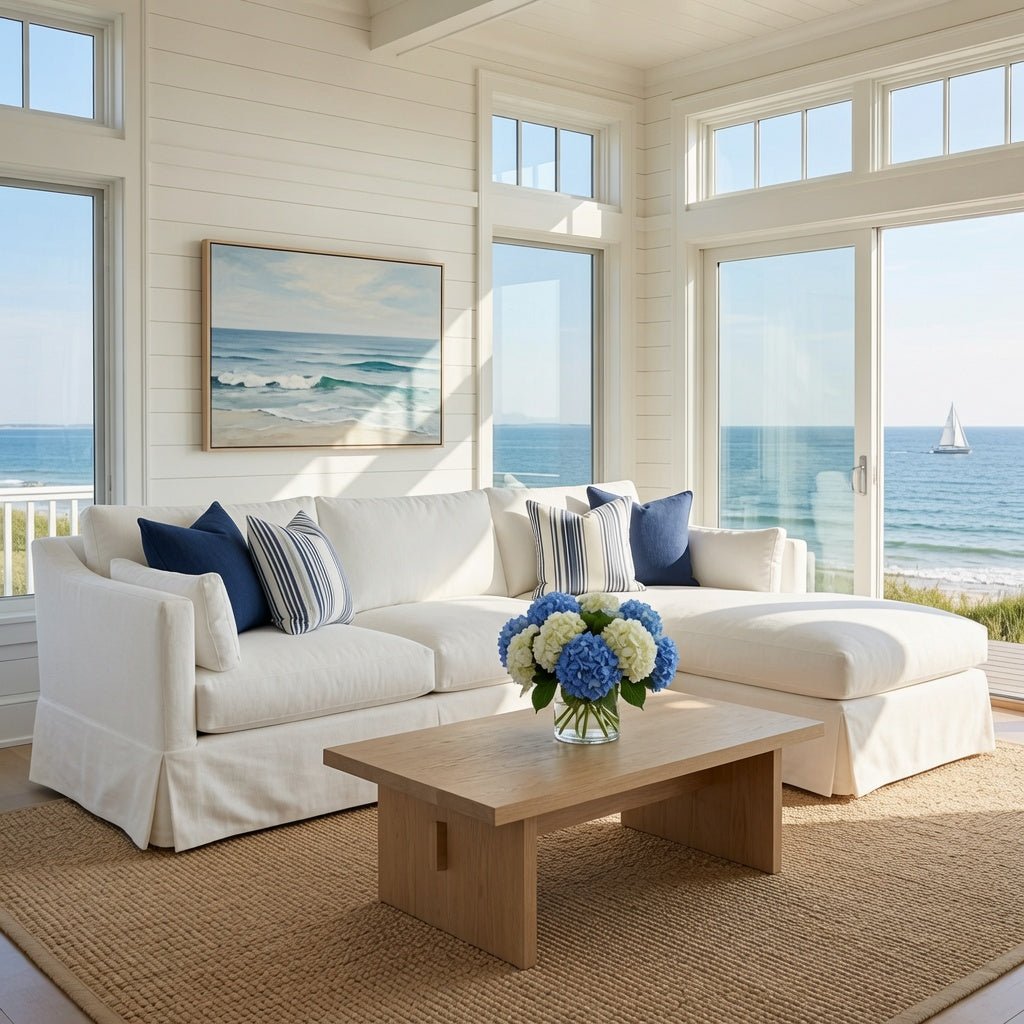 Maui Deluxe Slipcovered Sectional w/Lounge - Our Boat House