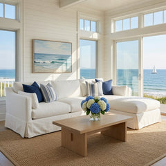 Maui Deluxe Slipcovered Sectional w/Lounge - Our Boat House