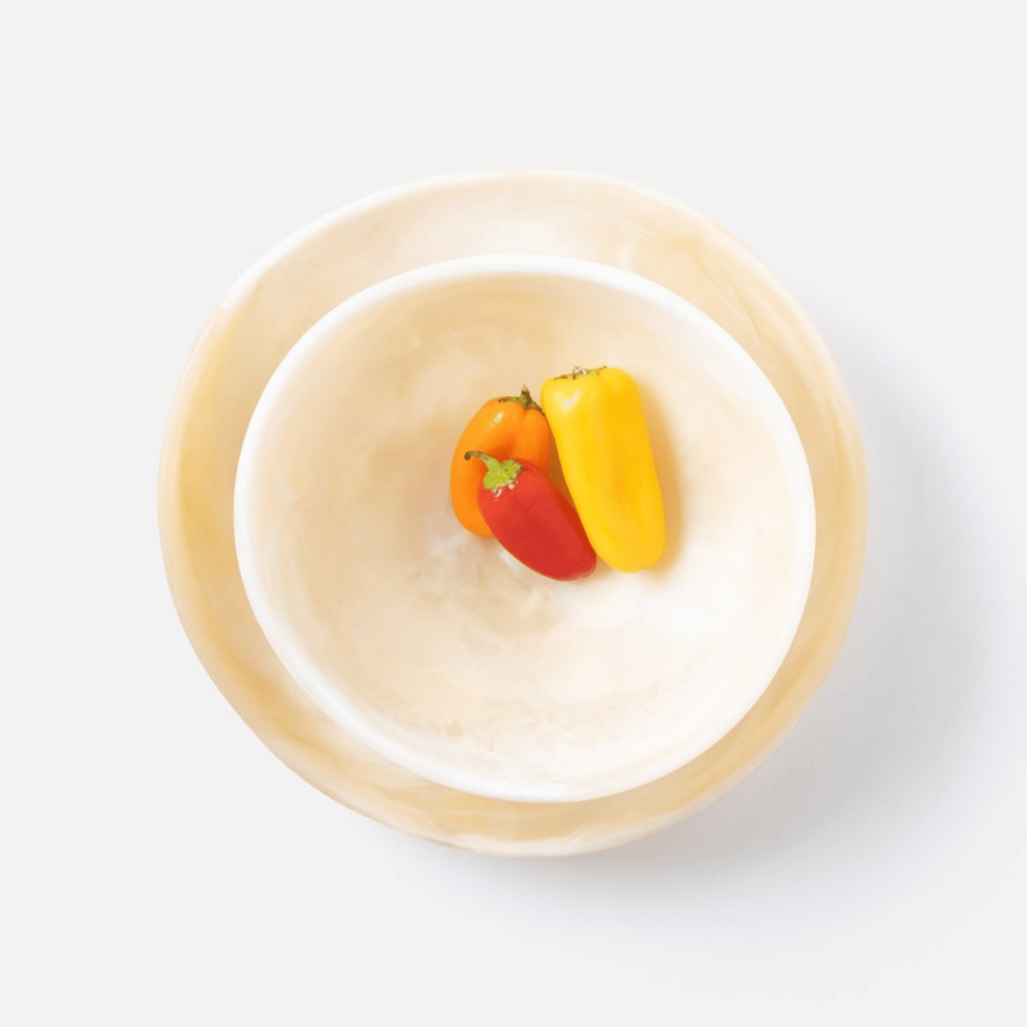 Mazzy Ivory Swirled Serving Bowl Set - coastal inspired home furnishing