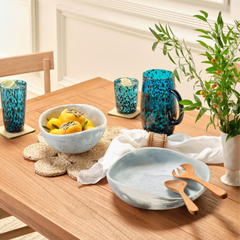 Mazzy Pastel Blue Swirled Serving Bowl Set - Our Boat House