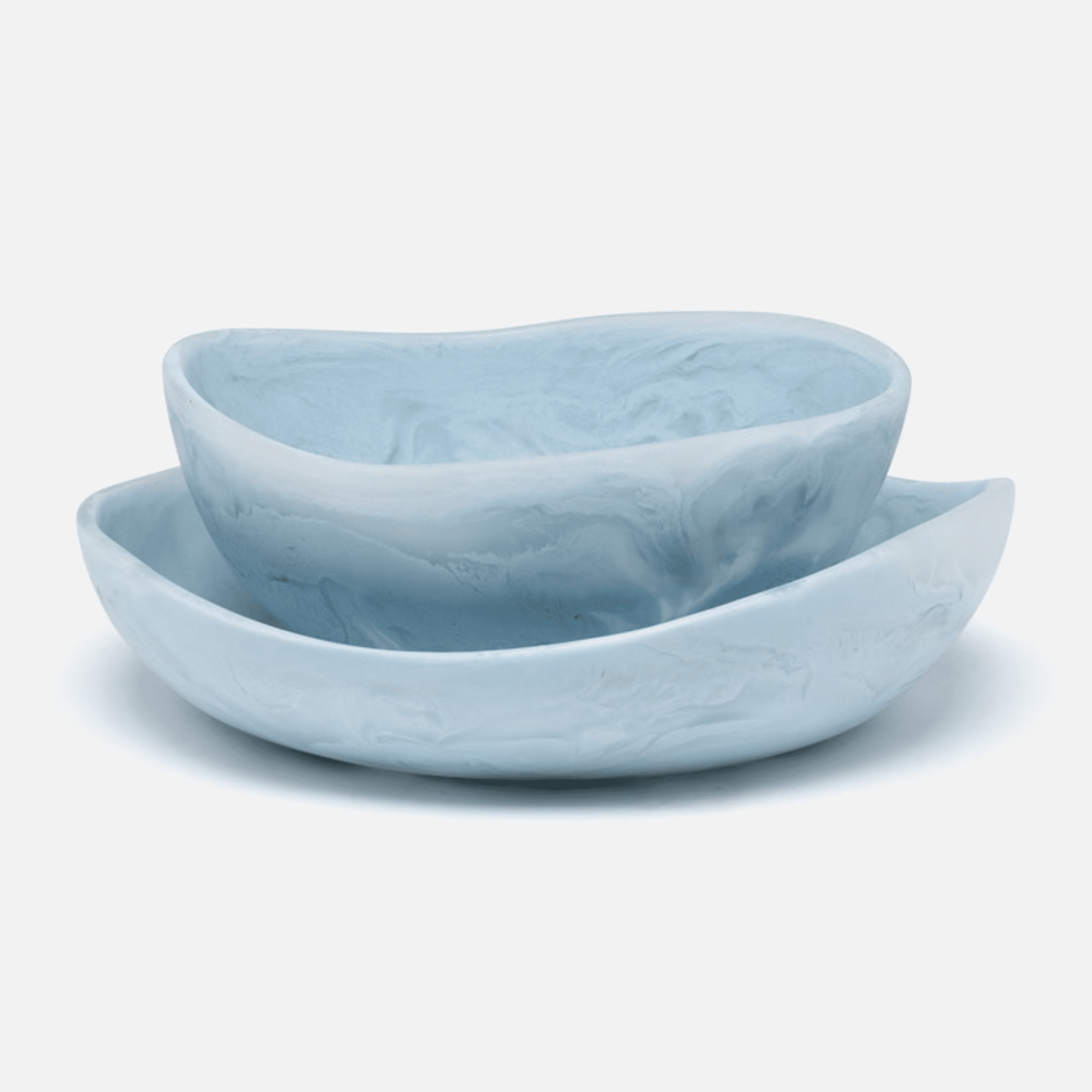 Mazzy Pastel Blue Swirled Serving Bowl Set - Our Boat House