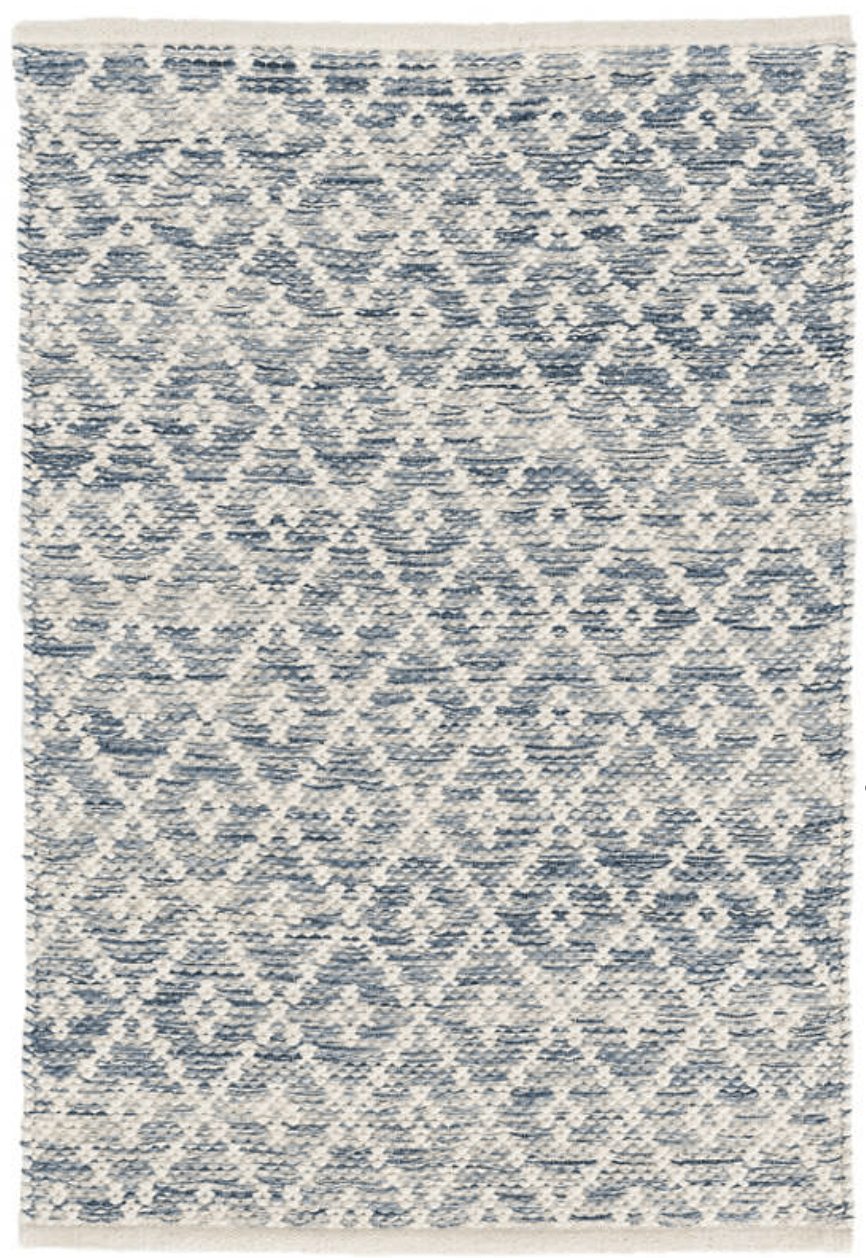 Melange Diamond Handwoven Cotton Rug - Blue – Our Boat House