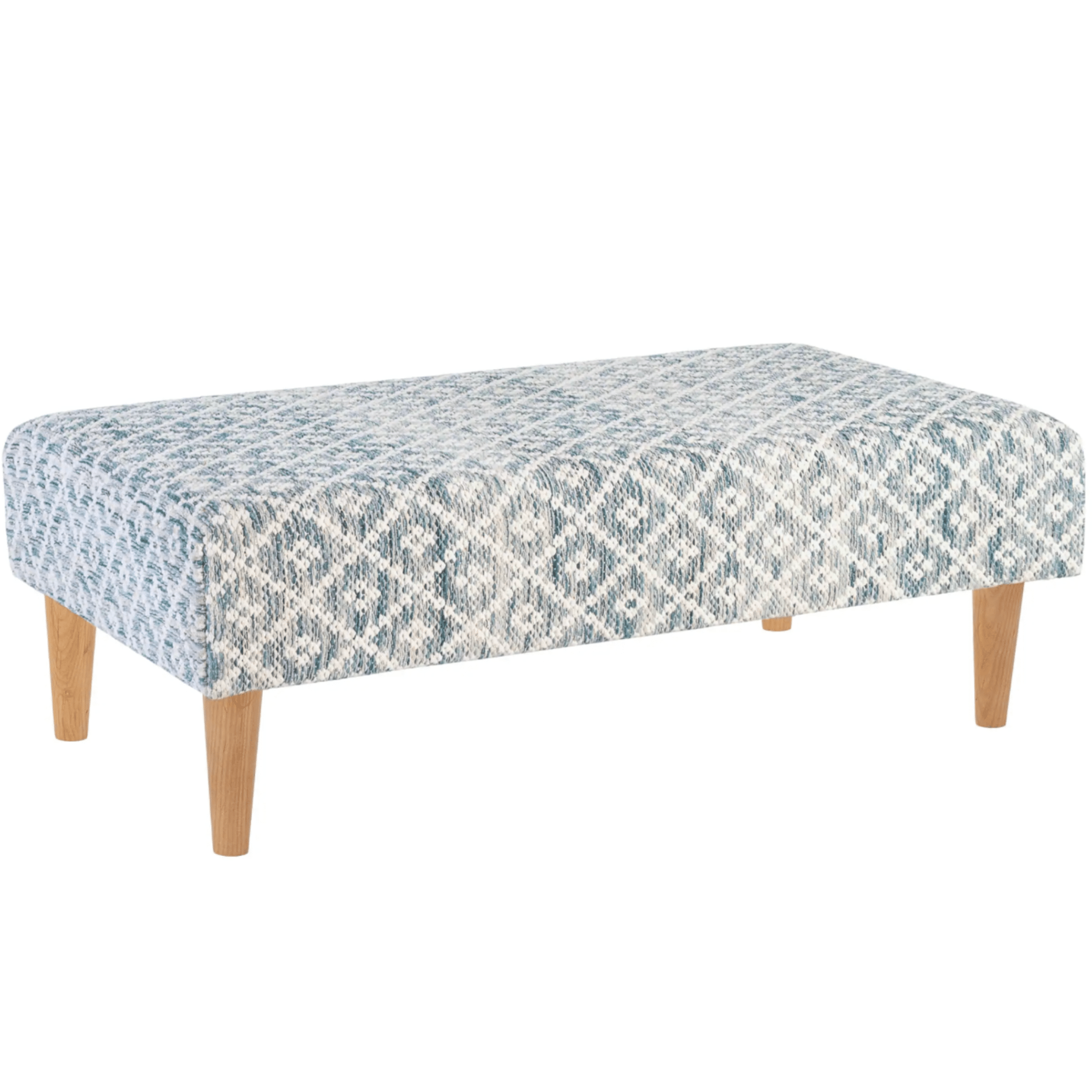 Melange Diamond Blue Custom Ottoman - Two Sizes - Our Boat House