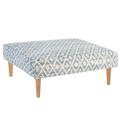 Melange Diamond Blue Custom Ottoman - Two Sizes - Our Boat House