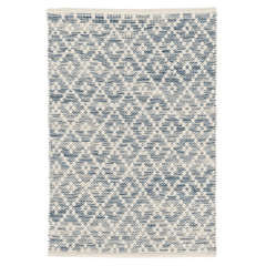 Melange Diamond Handwoven Cotton Rug - Blue - Our Boat House