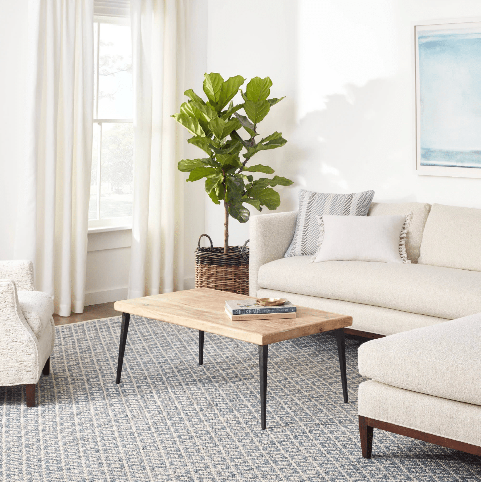 Melange Diamond Handwoven Cotton Rug - Blue - Our Boat House