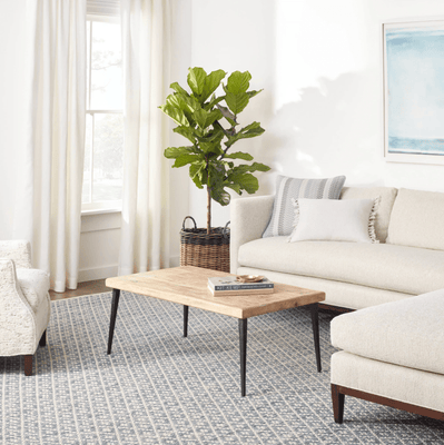 Melange Diamond Blue Cotton Rug - Our Boat House