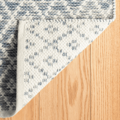 Melange Diamond Handwoven Cotton Rug - Blue - Our Boat House