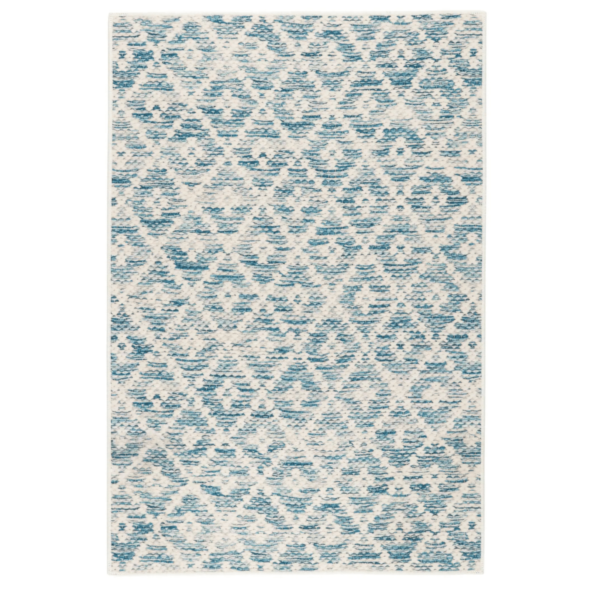 Melange Diamond Machine Washable Rug - Blue - Our Boat House