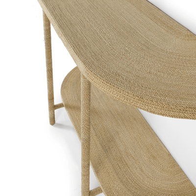 Micah Demilune Natural Console Table - Large - Our Boat House