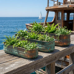 Milan Oblong Copper Planters - Set of Three - Our Boat House