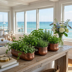 Milan Oblong Copper Planters - Set of Three - Our Boat House