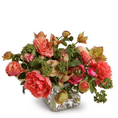 Mixed Coral Flower Arrangement - Two Sizes - Our Boat House