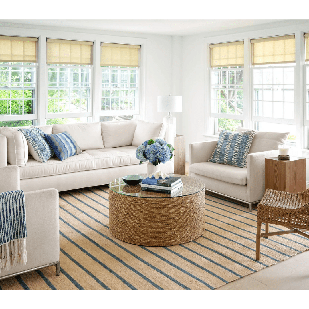 Moana Stripe Woven Jute Rug - coastal inspired home furnishing lifestyle