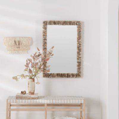 Montego Stacked Oyster Shell Mirror - Our Boat House