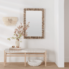 Montego Stacked Oyster Shell Mirror - Our Boat House