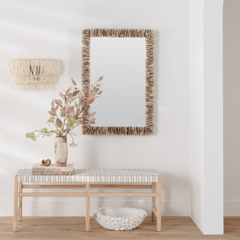 Montego Stacked Oyster Shell Mirror - Our Boat House