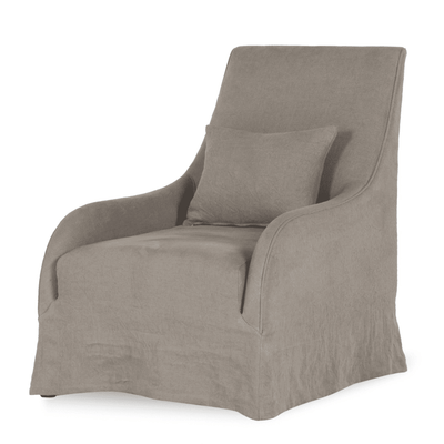 Nags Head Gray Belgium Linen Arm Chair - Our Boat House