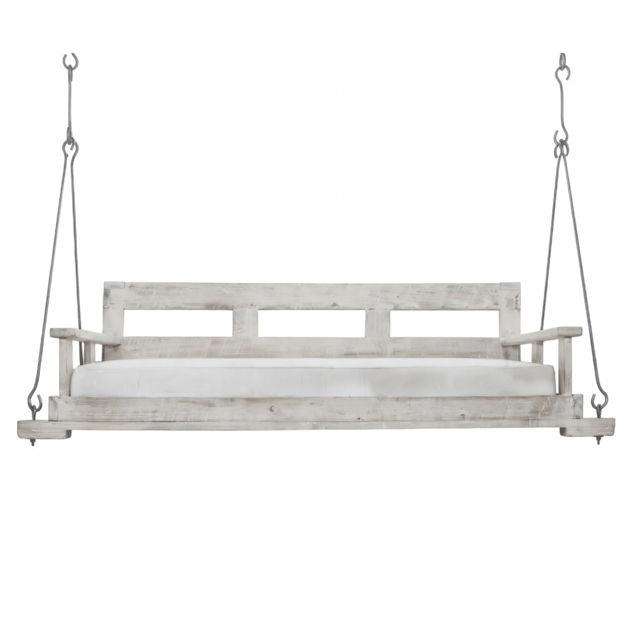 Nantucket Shores Hanging Day Bed with Back (Iron) - Our Boat House