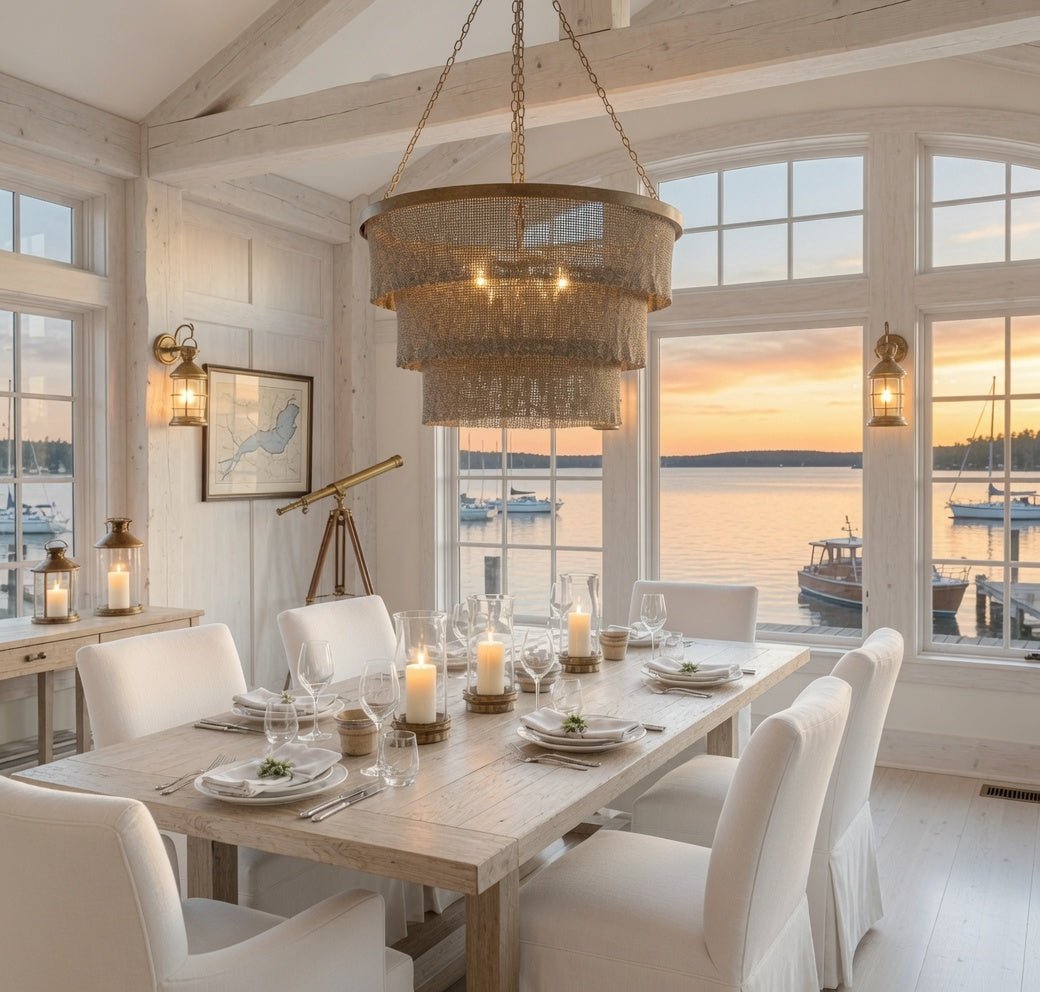 Nashua Coco Bead Oval Chandelier - Bronze & Gold - Our Boat House