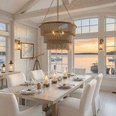 Nashua Coco Bead Oval Chandelier - Bronze & Gold - Our Boat House