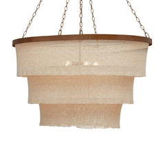 Nashua Coco Bead Oval Chandelier - Natural & Gold - Our Boat House
