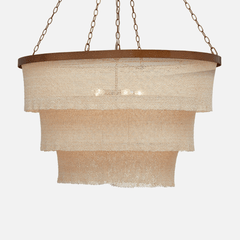 Nashua Coco Bead Oval Chandelier - Natural & Gold - Our Boat House