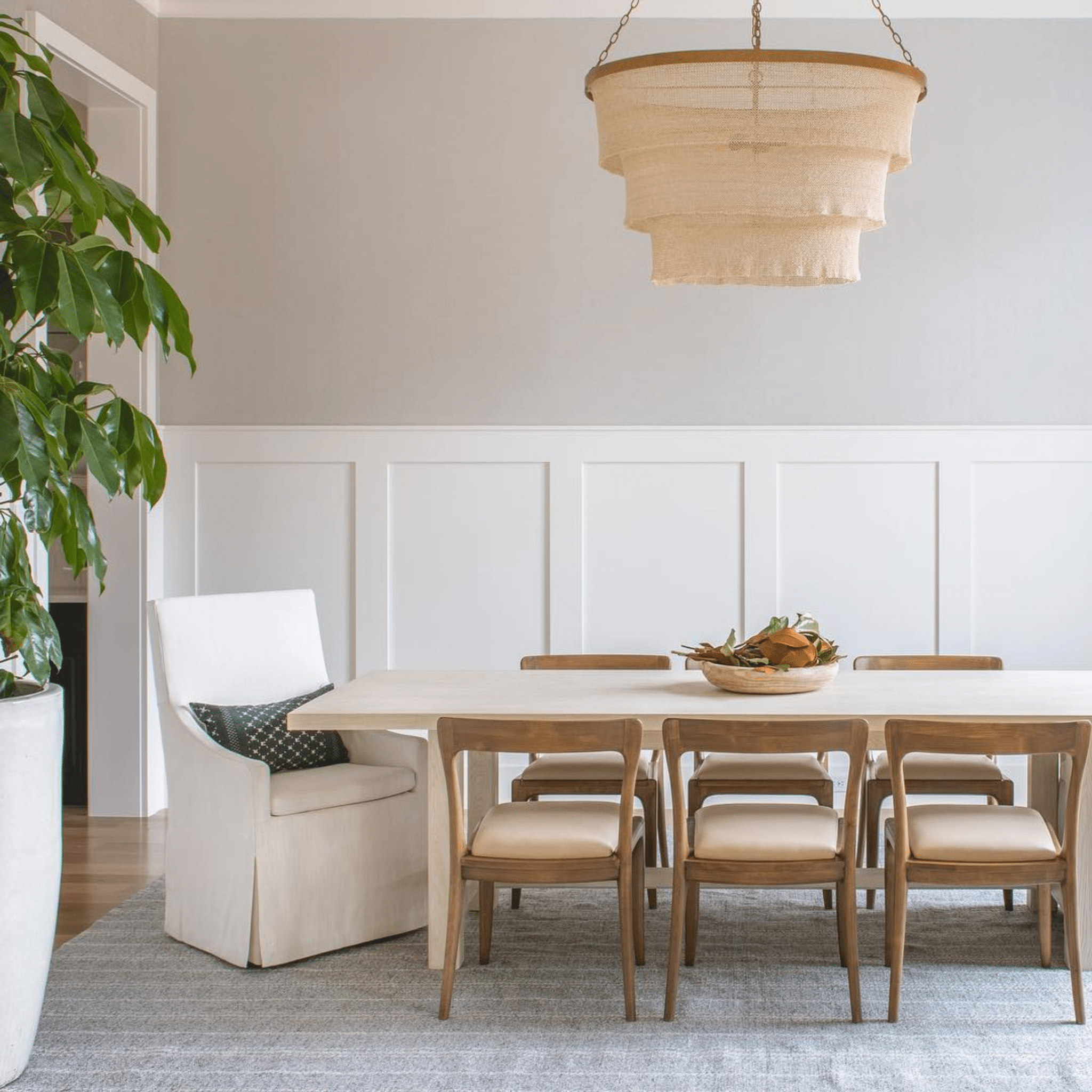 Nashua Coco Bead Oval Chandelier - Natural & Gold - Our Boat House