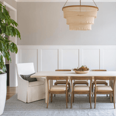 Nashua Coco Bead Oval Chandelier - Natural & Gold - Our Boat House