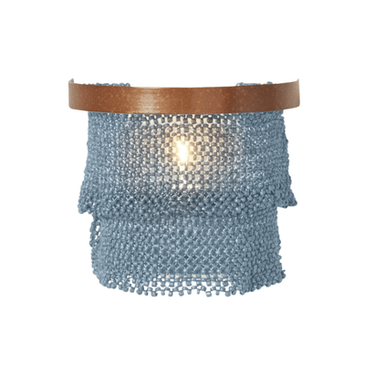 Nashua Coco Bead Sconce - Dusty Blue & Gold - Our Boat House
