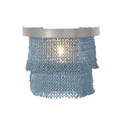 Nashua Coco Bead Sconce - Dusty Blue & Silver - Our Boat House