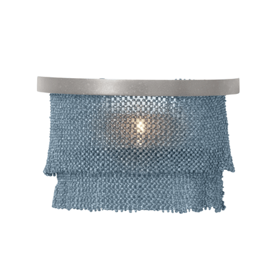 Nashua Coco Bead Sconce - Dusty Blue & Silver - Our Boat House
