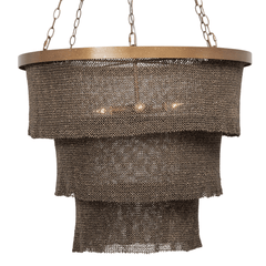 Nashua Coco Bead Three Tier Chandelier - Bronze & Gold - Our Boat House