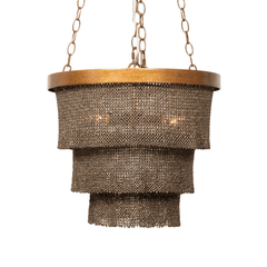 Nashua Coco Bead Three Tier Chandelier - Bronze & Gold - Our Boat House