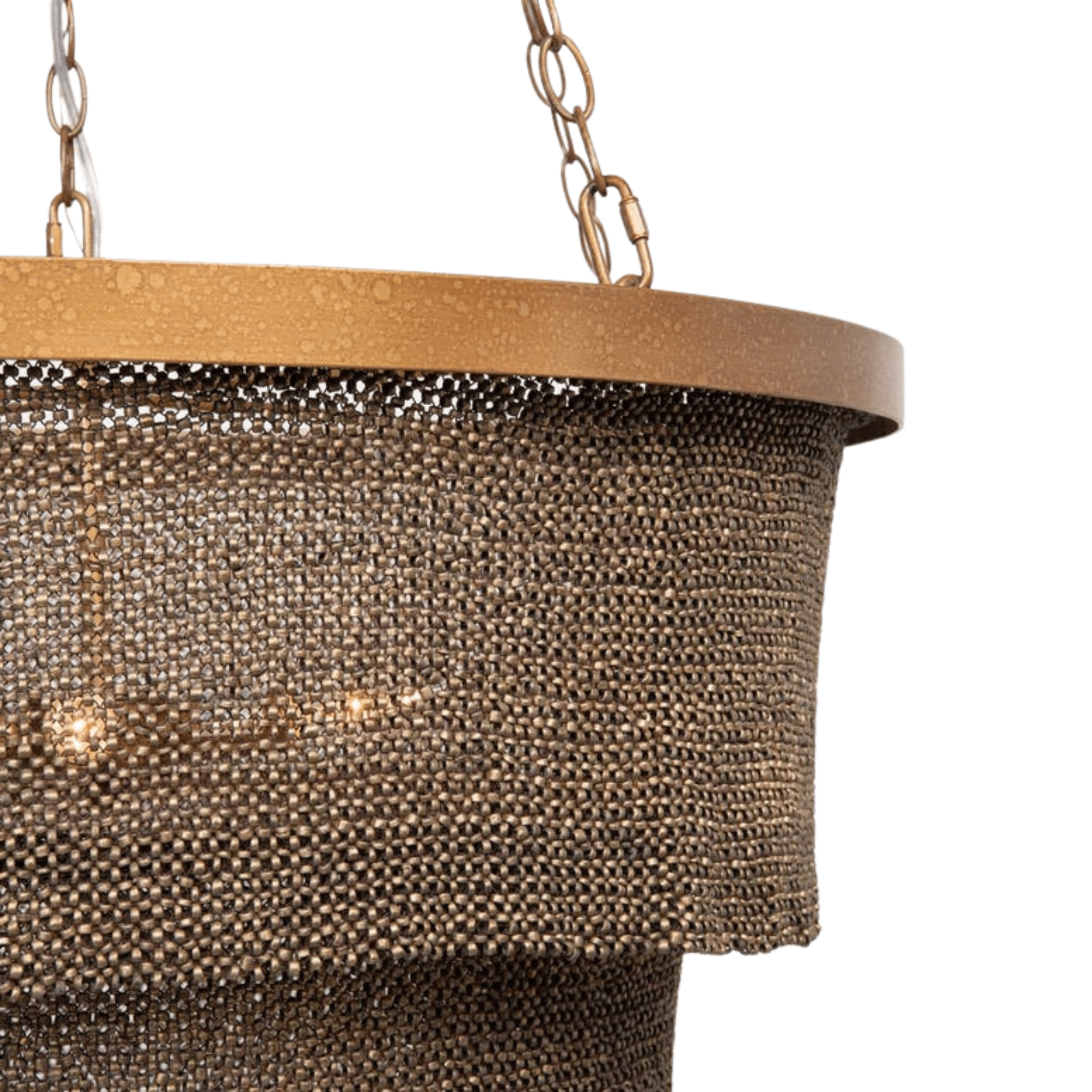 Nashua Coco Bead Three Tier Chandelier - Bronze & Gold - Our Boat House