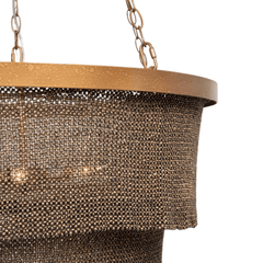 Nashua Coco Bead Three Tier Chandelier - Bronze & Gold - Our Boat House
