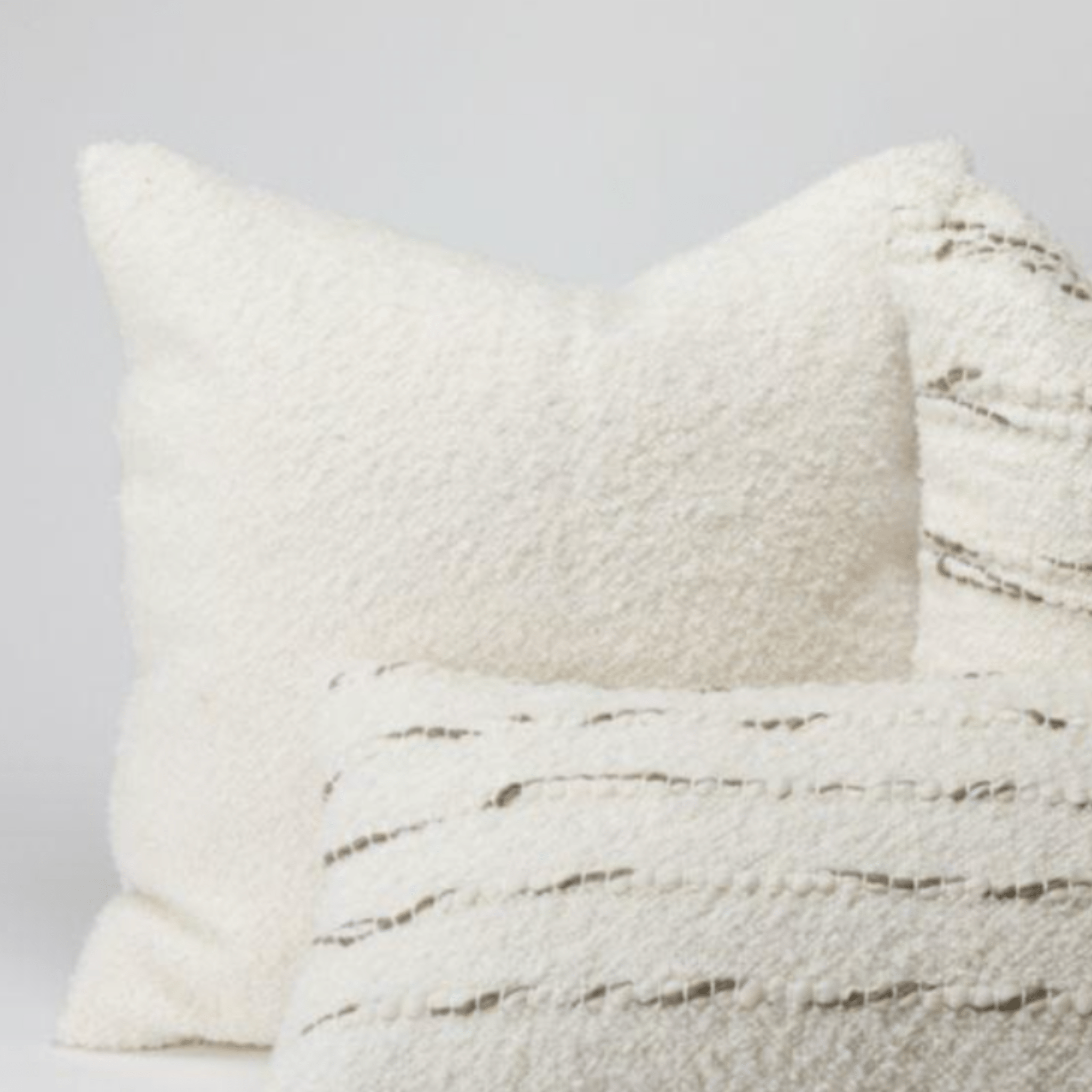 Natural Boucle Pillow - Our Boat House