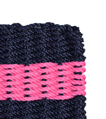 Rope Doormat - Dark Navy & Pink Shoreline Stripe