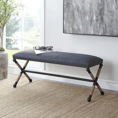 Naxos Iron & Rope Navy Bench - Large - Our Boat House