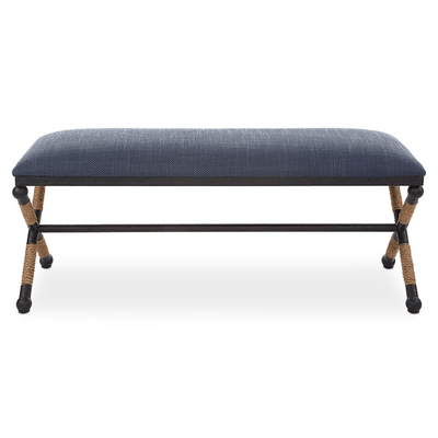 Naxos Iron & Rope Navy Bench - Large - Our Boat House